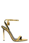 Tom Ford Gold Padlock Pointy Naked Heeled Sandals