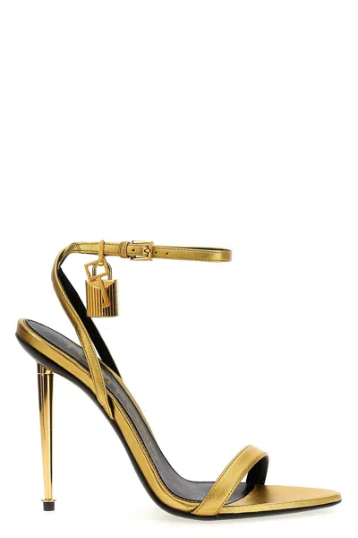 TOM FORD TOM FORD PADLOCK LEATHER SANDALS