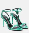 Tom Ford Padlock Leather Sandals In Lagoon