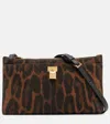 Tom Ford Padlock Leopard-print Suede Crossbody Bag In Brown