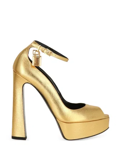 Tom Ford Padlock Peep-toe Platform Pumps In Multi