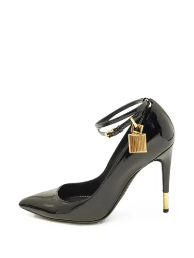 Pre-owned Tom Ford Padlock Pointed-toe Heeled Pumps In Black