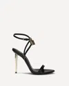Tom Ford Paintdlock Pointed-toe Buckle Sandals With Signature Metal Heel In Black