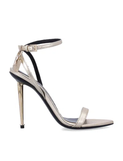 Tom Ford Padlock Sandal In Gray