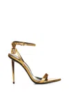 Tom Ford Gold Padlock Pointy Naked Heeled Sandals