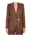 Tom Ford Tailored Padlocked Jacket With Peaked Lapels In Brown