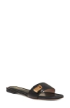 Tom Ford Padlock Embellished Leather Slides In Black