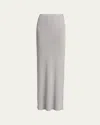 Tom Ford Paillette Ribbed Knit Maxi Skirt In Gray