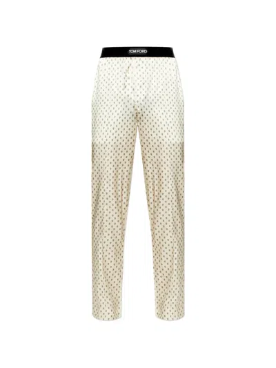 Tom Ford Paisley-print Pajama Bottoms In Neutral