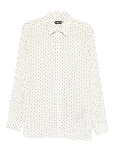 Tom Ford Paisley-print Shirt In White