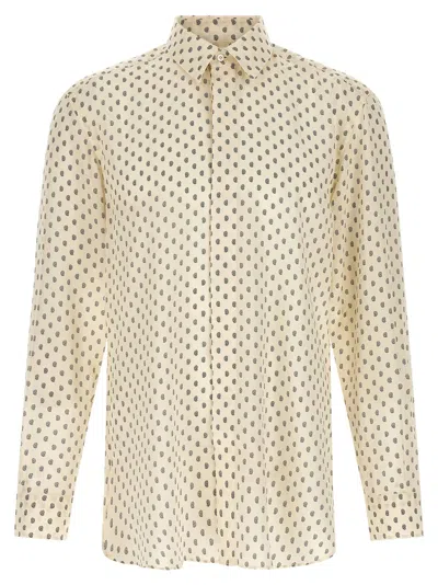Tom Ford Paisley Print Silk Shirt In Cream