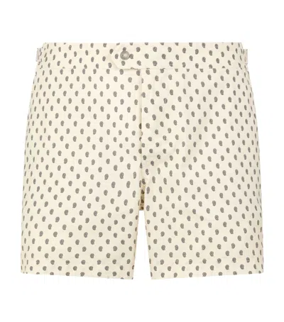 Tom Ford Paisley Print Swim Shorts In White
