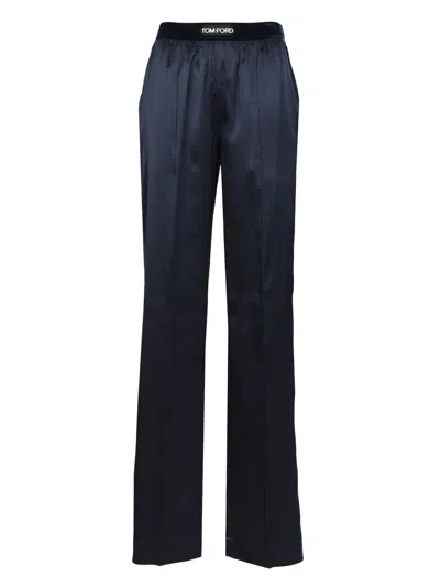 Tom Ford Pajama Trousers In Blue