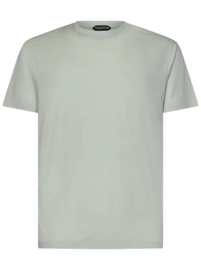 Tom Ford Pale Mint Crewneck T-shirt In Gray
