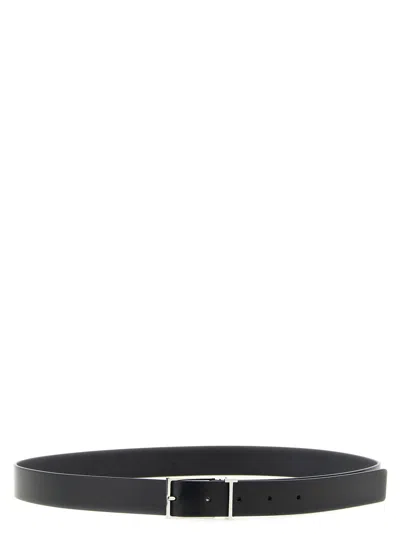 Tom Ford Palladium T-buckle Calf Leather Belt In Black
