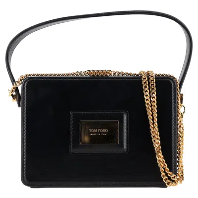 Tom Ford Palmellato Box Handbag In Black Leather