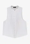 Tom Ford Sleeveless Button Vest In White
