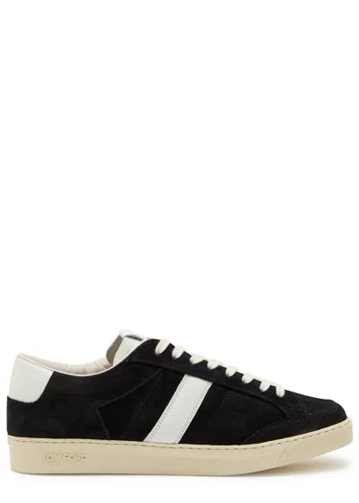 TOM FORD TOM FORD PANELLED LEATHER AND SUEDE SNEAKERS