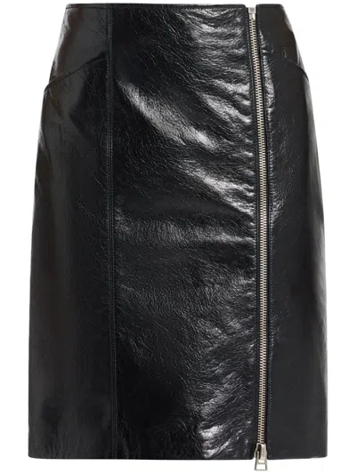 Tom Ford Paneled Leather Mini Skirt In Lb999 Black