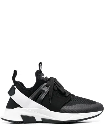 TOM FORD PANELLED LOGO-PATCH SNEAKERS