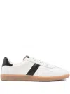 Tom Ford Archer White Low Top Sneakers With Logo Lettering On Tongue And Heel And Contrasting Heel In Leather In White