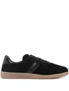 Tom Ford Low Top Round Toe Suede Sneakers In Black