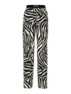 Tom Ford Zebra-print Silk-blend Satin Straight-leg Pants In White