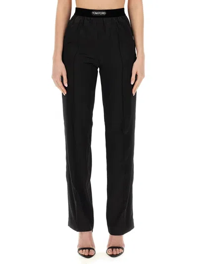 Tom Ford Silk Satin Pijama Pant In Black