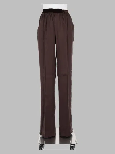 Tom Ford Pantalone Pj In Raso Di Seta Stretch In Brown