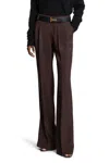 Tom Ford Pantaloni A Gamba Larga Con Pinces Doppie Su Misura In Brown
