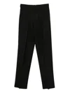 Tom Ford High Twist Broken Twill Double Pleat Trousers In Black
