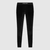 Tom Ford Stretch Lustrous Velour Signature Leggings Trousers Black In Black