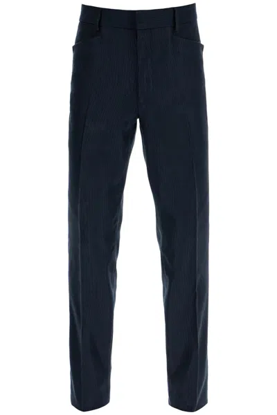 Tom Ford Pantaloni Sartoriali Dyllan In Canneté In Gray