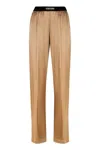 Tom Ford Straight-leg Silk-blend Trousers In Beige