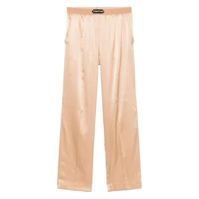Tom Ford Stretch Silk Satin Pants In Multicolor