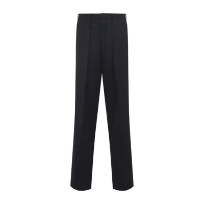Tom Ford Navy Blue Wool Pants In Black