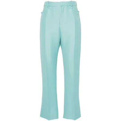 Tom Ford Wool Blend Trousers In Light Blue