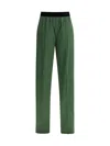 Tom Ford Stretch Silk Satin Pyjama Pant In Green