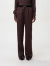 Tom Ford Pantaloni Pajama In Raso Di Seta Elasticizzato In Brown