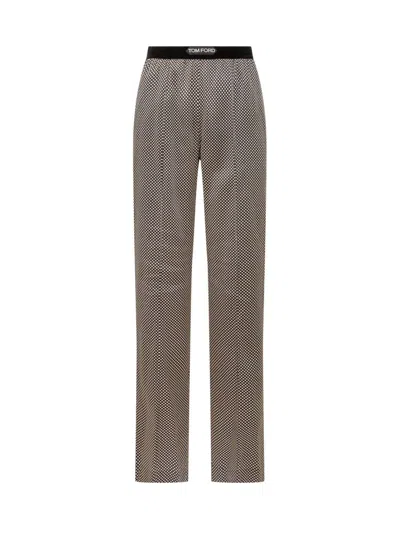 Tom Ford Pants With Polka Dot Print In Gray