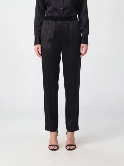 Tom Ford Peach-feel Silk Satin Pj Pants In Black