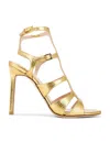 Tom Ford Lizard-printed Leather Caged Sandals In Gold