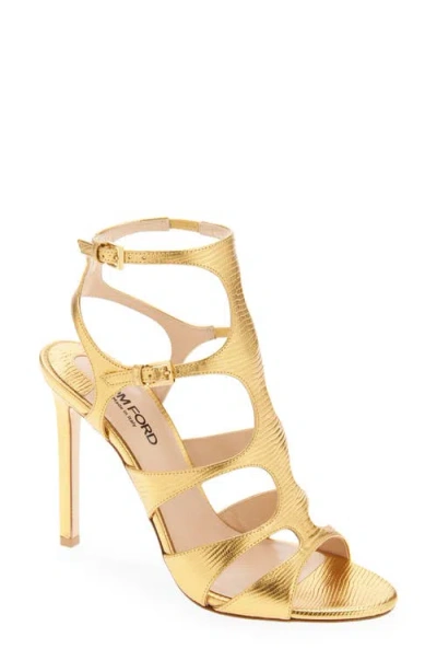 Tom Ford Paradis Cage Sandal In Gold