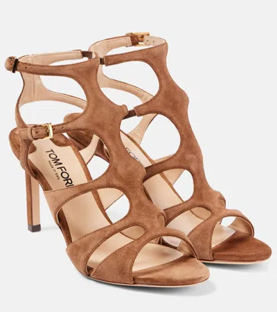 Tom Ford Paradis Cage Sandal In 1b039 Dark Whisky