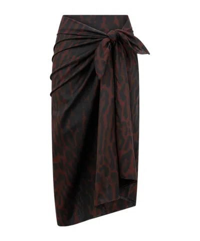 Tom Ford Pareo Wrap Skirt In Brown