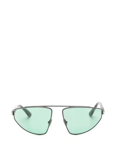 Tom Ford Parker 64mm Oversize Pilot Sunglasses In Green