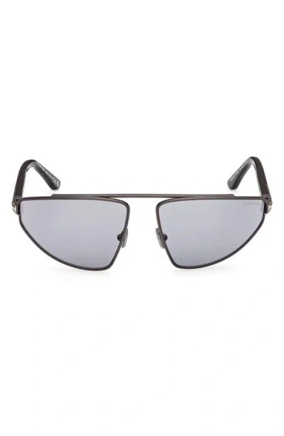 Tom Ford Parker 64mm Oversize Pilot Sunglasses In Gray