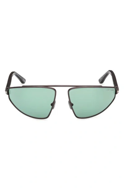 Tom Ford Parker 64mm Oversize Pilot Sunglasses In Green