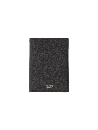 Tom Ford Passport Holder With Logo In Black