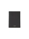 Tom Ford Passport Holder With Textured Calf Leather Finish In Black